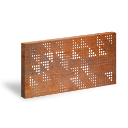 3D_Designový plotový panel Corten s perforací GRAF 009 Bubliny – 1900×900 mm